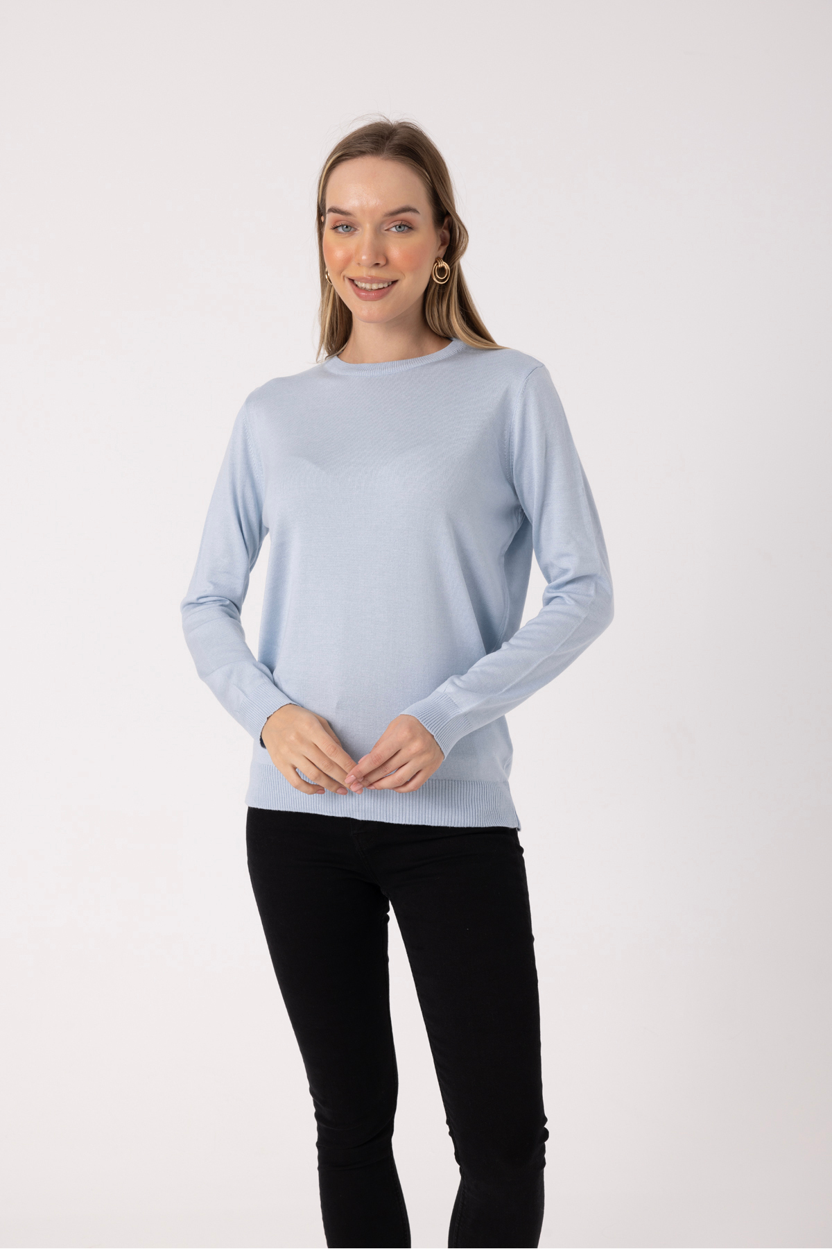 Picture of Crew Neck Mercerized Soft Textured Lightweight Women’s Sweater